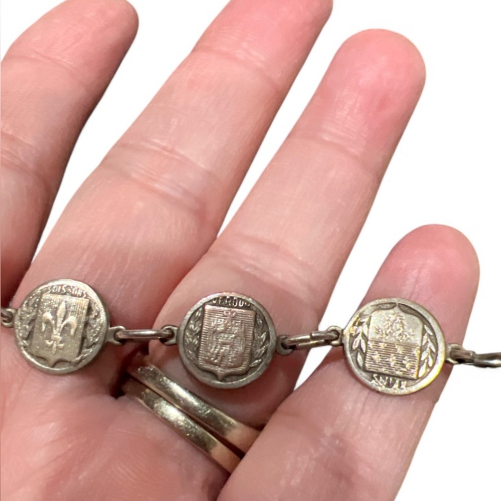 WWI French Croix De Guerre Sterling Bracelet Rare - Picture 5 of 8